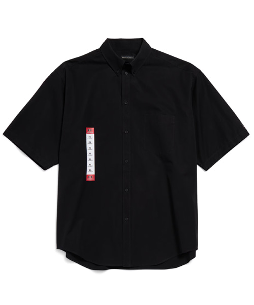 발렌시아가 워크웨어 숏 슬리브 라지 핏 셔츠