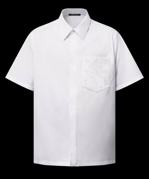 모노그램 포켓 숏 슬리브 셔츠