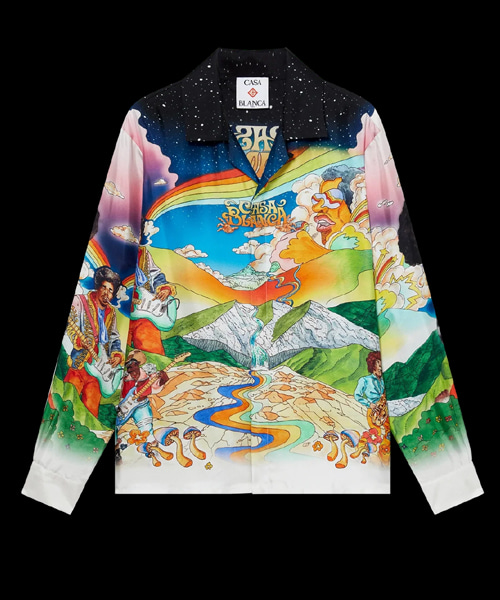 라 뮤지크 롱 슬리브 실크 셔츠