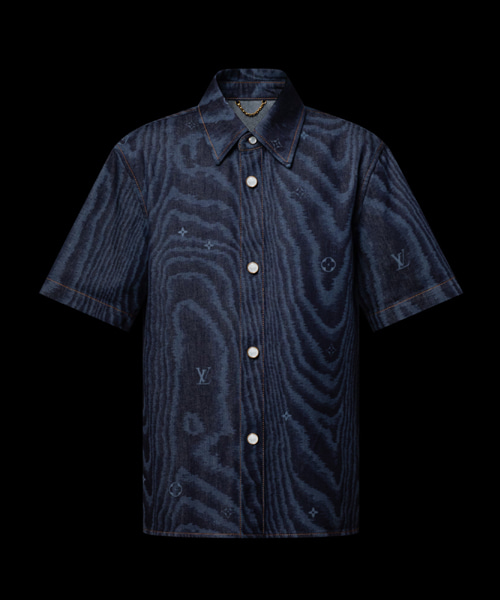 숏 슬리브 데님 셔츠