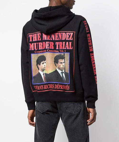 트라이얼 프린트 오버사이즈 코튼 후디