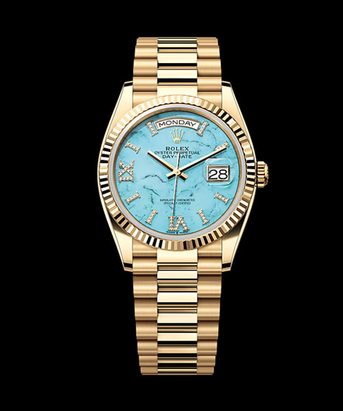 데이데이트옐로우 골드 아이스 블루 36 