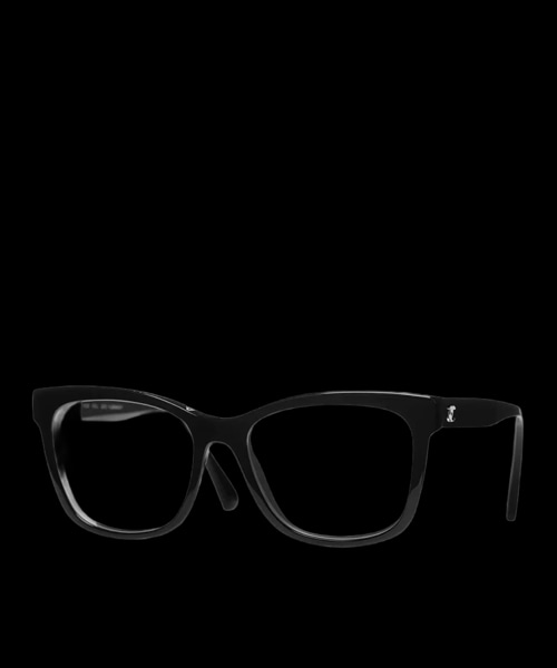스퀘어 프레임 아세테이트 블랙 인터내셔널 핏