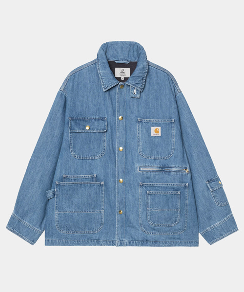 데님 초어 코트 맥스 스톤 워시드 블루