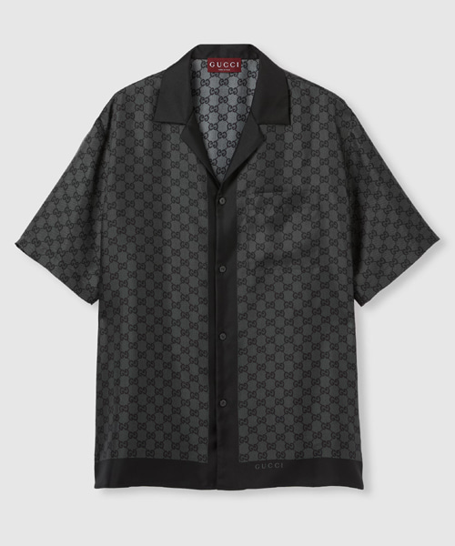 프린트 실크 트윌 셔츠