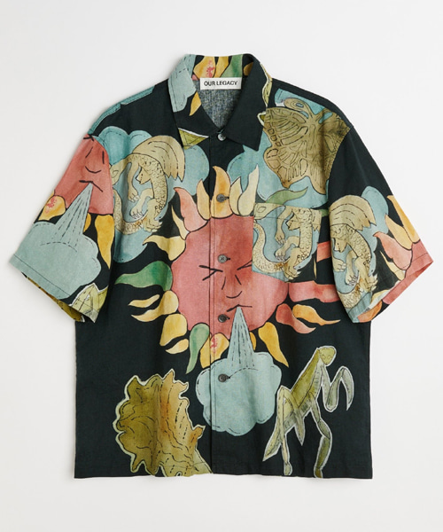 솔라 파워 프린트 숏 슬리브 셔츠