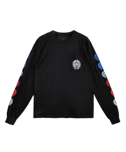 그라디언트 홀스슈 로고 롱 슬리브 티셔츠