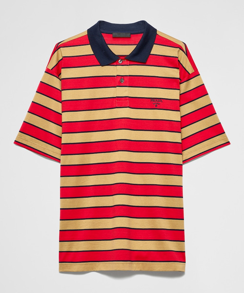 스트라이프 코튼 폴로 셔츠