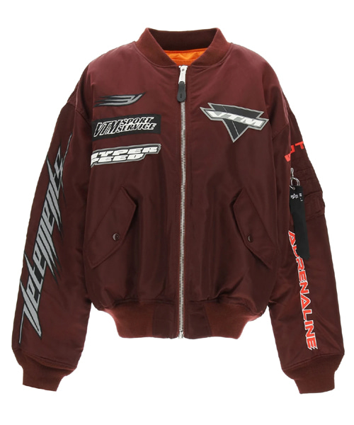 레이싱 로고 리버시블 봄버 자켓