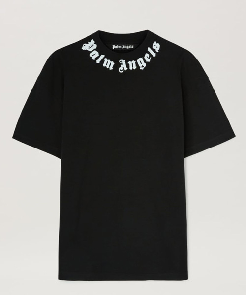 넥 로고 코튼 티셔츠