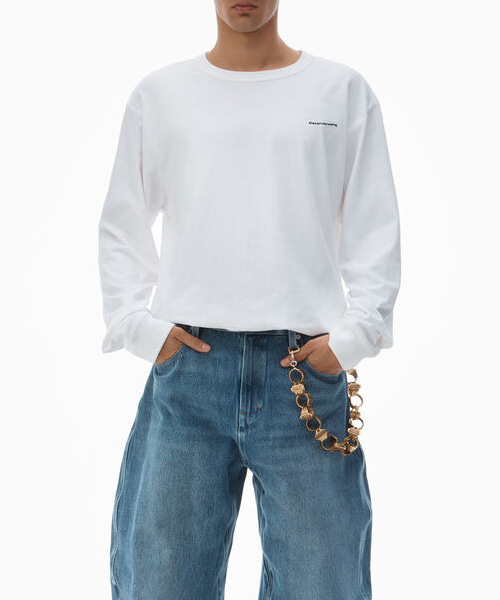 하이트위스트 코튼 저지 롱 슬리브 티셔츠