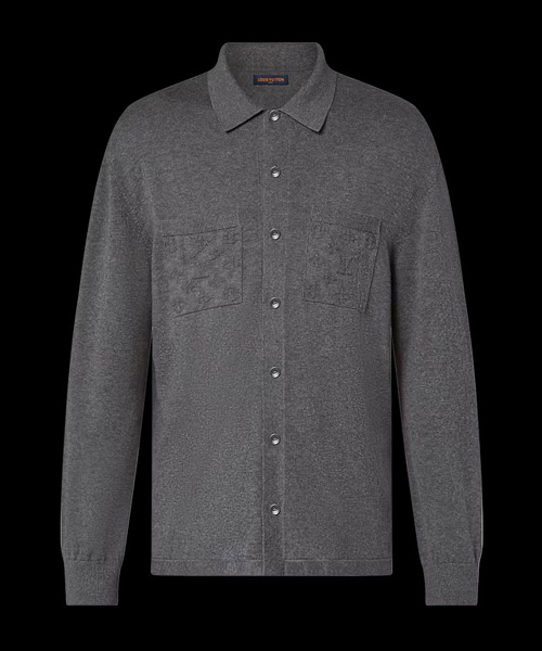 모노그램 코튼 니트 오버 셔츠