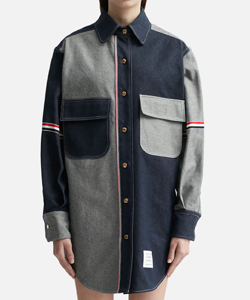 패치워크 셔츠 드레스