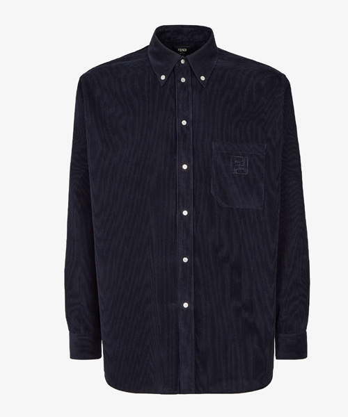 블루 코듀로이 셔츠