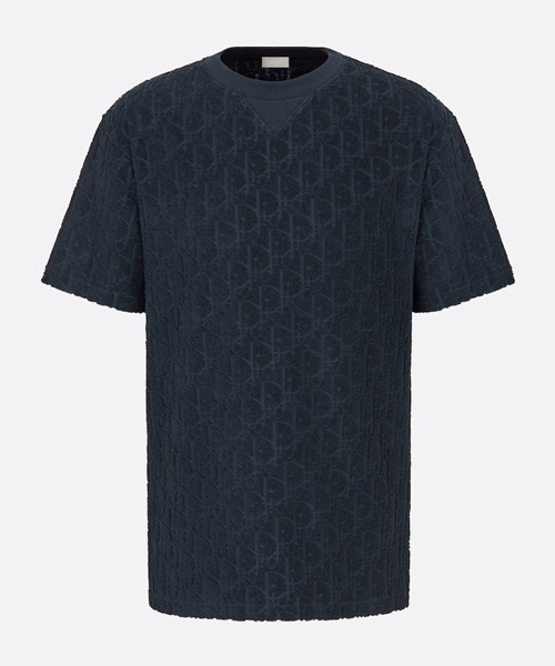 테리 코튼 자카드 캐주얼 핏 티셔츠