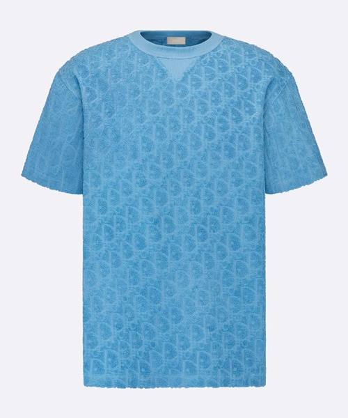 테리 코튼 자카드 캐주얼 핏 티셔츠