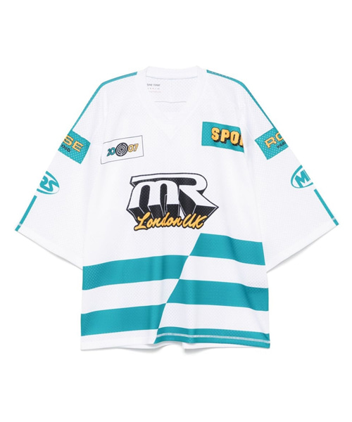 로고 프린트 풋볼 티셔츠