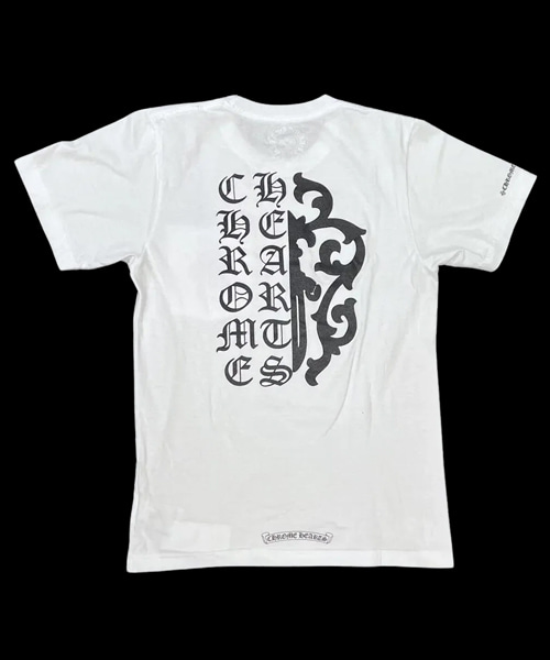 스크립트 대거 숏 슬리브 코튼 티셔츠