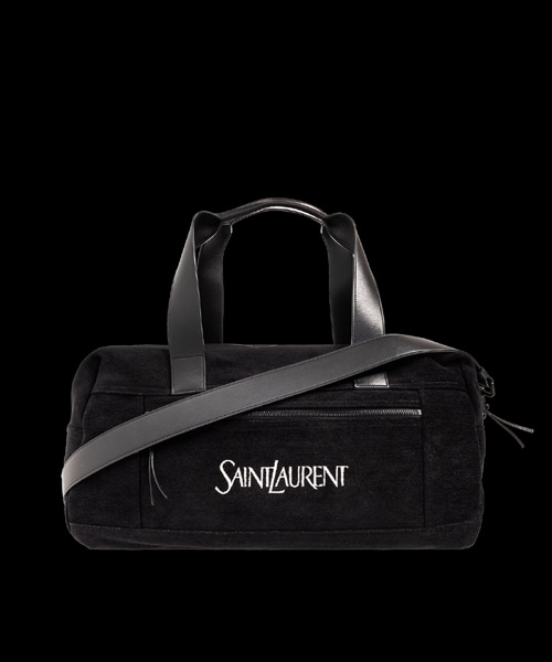 블랙 로고 더플백