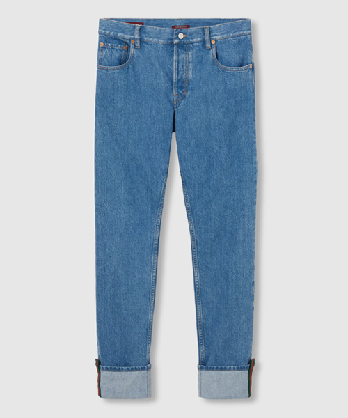 테이퍼드핏 데님 트라우저 팬츠