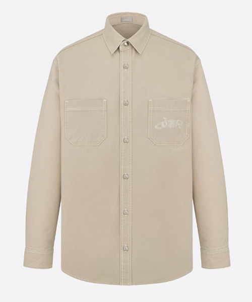 베이지 코튼 셔츠