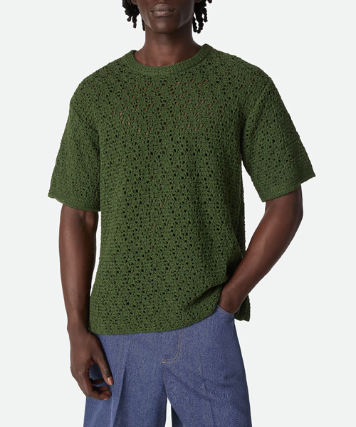코튼 크로쉐 니트 티셔츠