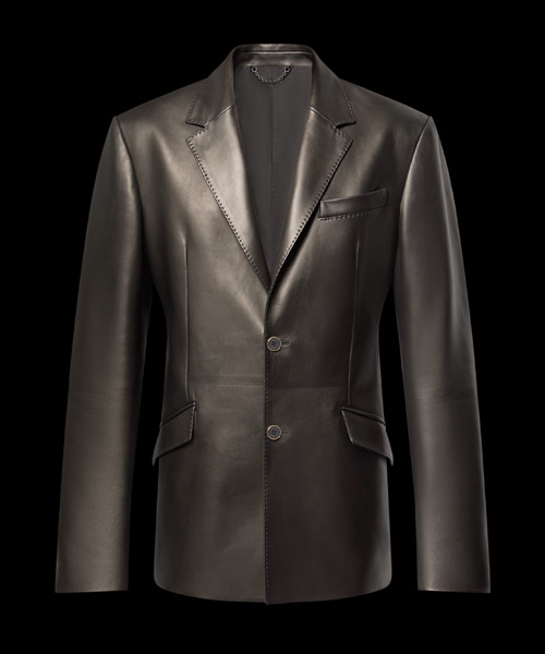 가죽 싱글 브레스티드 자켓