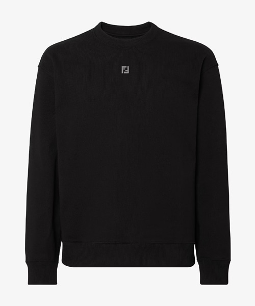 블랙 코튼 스웨트 셔츠