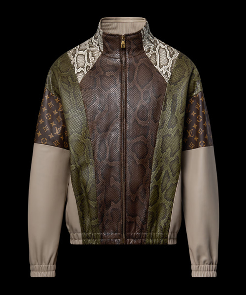 파이톤 믹스 레더 트랙수트 톱