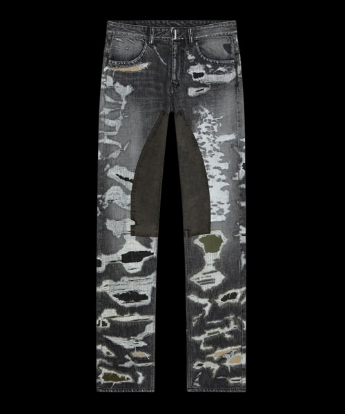 디스트로이드 데님 앤 몰스킨 카고 로고 진