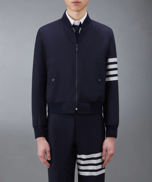 플레인 위브 4-바 니트 립 블루종