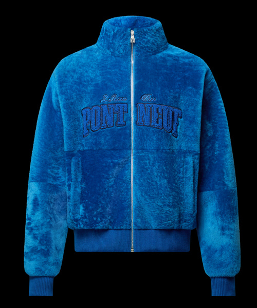 시그니처 시어링 트랙 톱 블루종