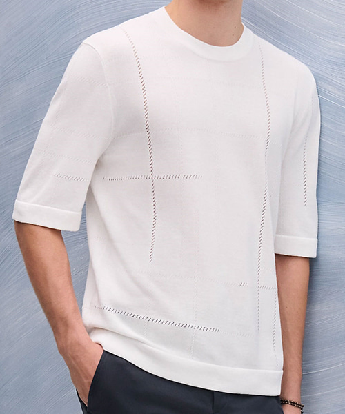 "JEU DE POINTS SELLIER" 크루넥 스웨터