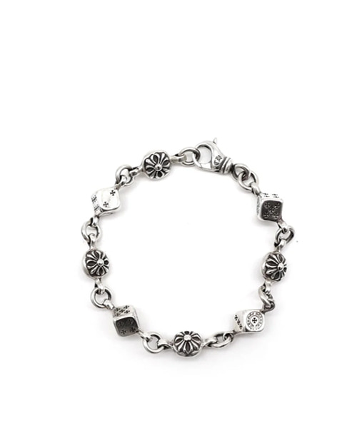 실버 다이스 크로스 볼 로보스터 클래스프 브레이슬릿