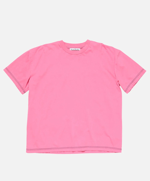 로고 자수 코튼 티셔츠