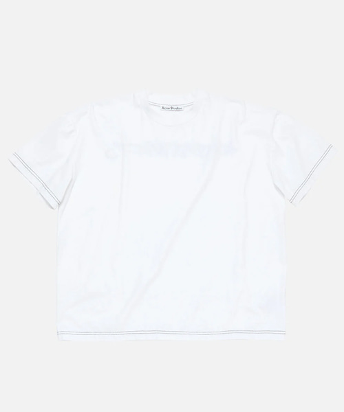 로고 자수 코튼 티셔츠