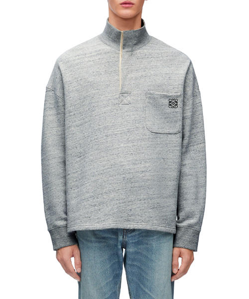 하이넥 코튼 스웨트셔츠