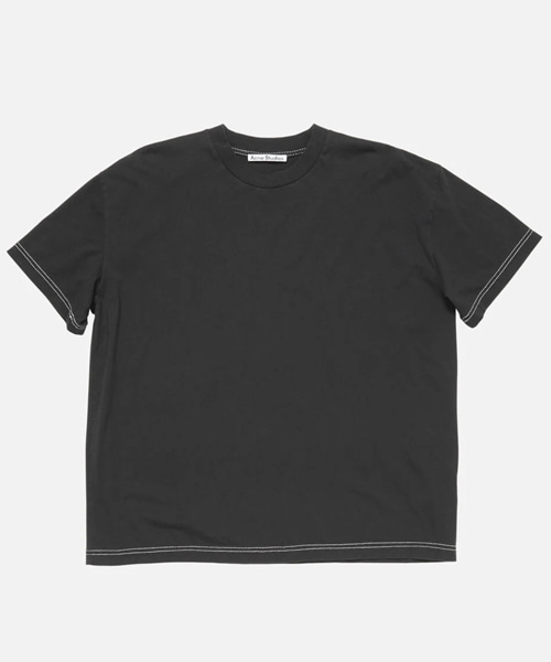 로고 자수 코튼 티셔츠