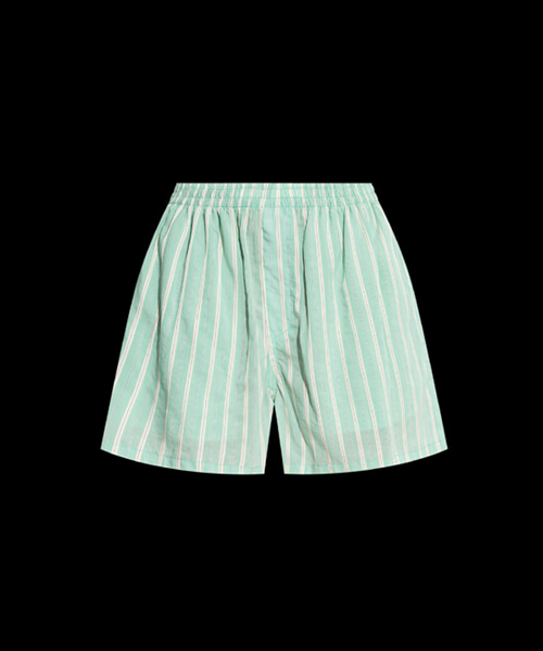 그린 스트라이프 패턴 쇼츠