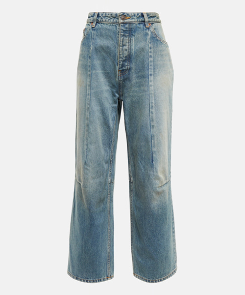 바이커 다트 데님 팬츠