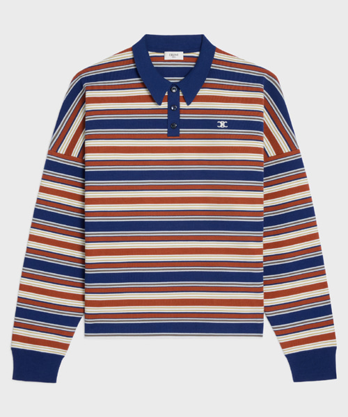 트리옹프 스트라이프 코튼 루즈 폴로