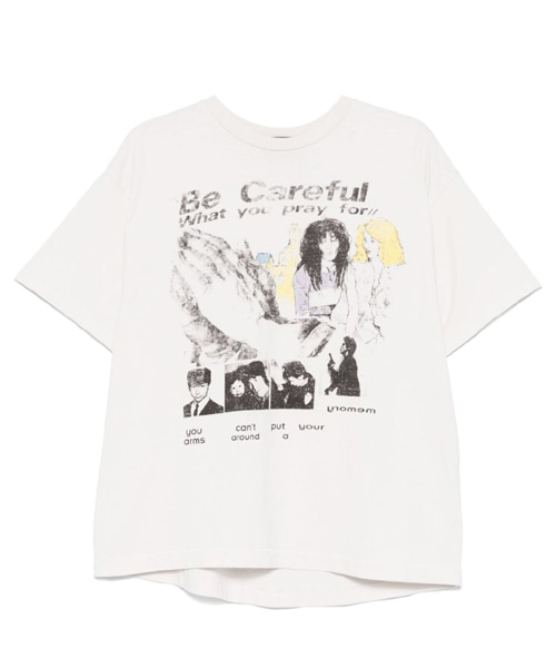 기도 프린트 숏 슬리브 코튼 티셔츠