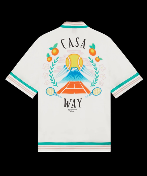 카사웨이 숏 슬리브 실크 셔츠