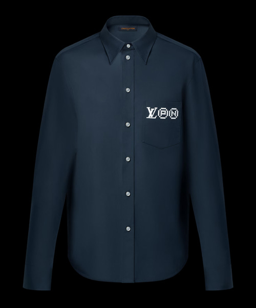 시그니처 프린트 롱 슬리브 셔츠