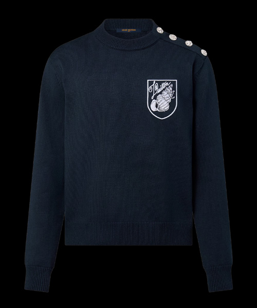 엠브로이더드 코튼 블렌드 크루넥