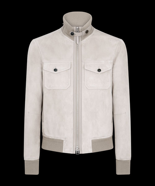 스웨이드 체스트 포켓 봄버 자켓