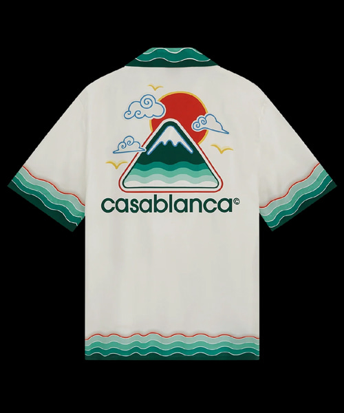 몽타뉴 온둘레 숏 슬리브 실크 셔츠