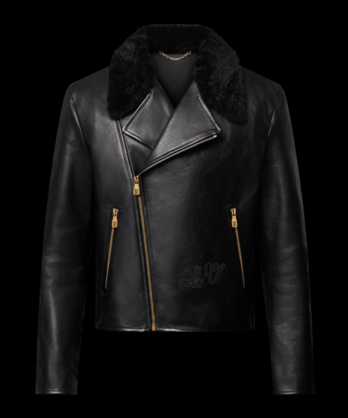 시어링 이브닝 가죽 바이커 자켓