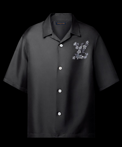 시그니처 프린트 실크 셔츠