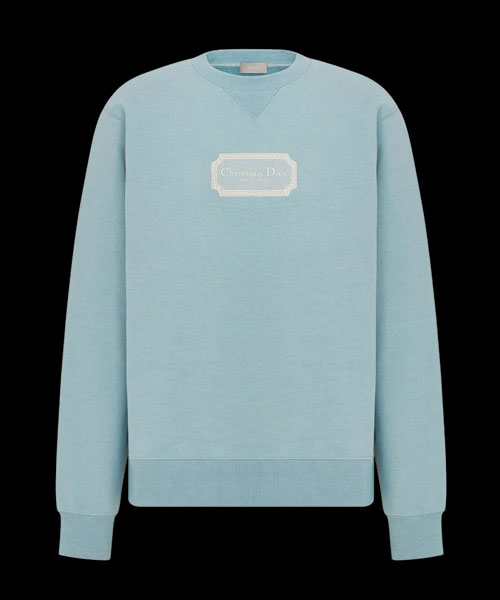 블루 오가닉 플리스 스웨트셔츠